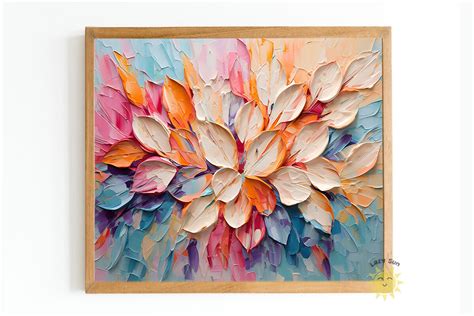 Impasto Flowers Painting Backgrounds Graphic by Lazy Sun · Creative Fabrica