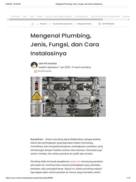 Mengenal Plumbing Jenis Fungsi Dan Cara Instalasinya Pdf