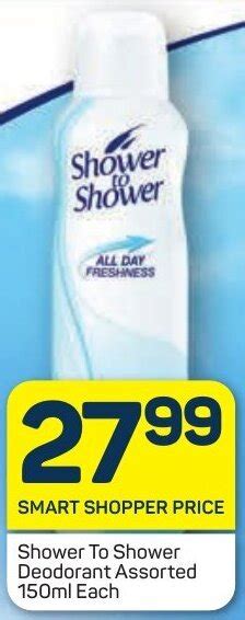 Shower To Shower Deodorant Assorted 150ml Each Offer At Pick N Pay