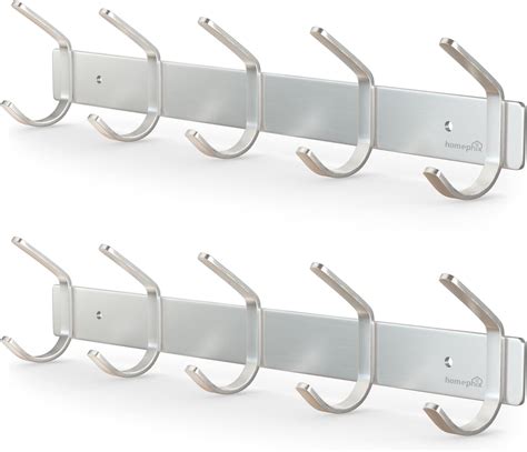 Glazievault Coat Hooks For Wall Stainless Steel Racks Pack