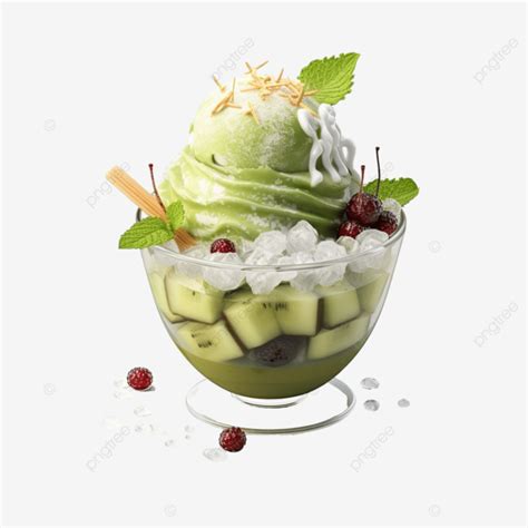 Bingsu Green Tea With Red Bean 3d Render, 3d, Render, Red Bean PNG ...