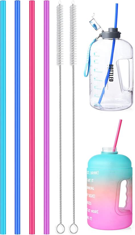 12 Pack Extra Long 14 5 Inch Reusable Silicone Straws For