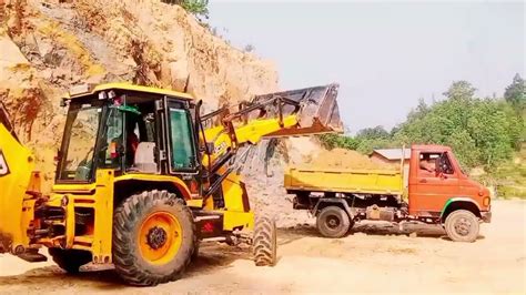 JCB 3dx Backhoe Fully Loading Mud In TataTruck Jcb Backhoe Loader Mud