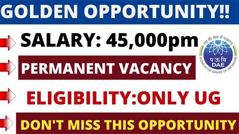 Golden Opportunity To Any Ug Pg With Rs Pm Permanent Govt