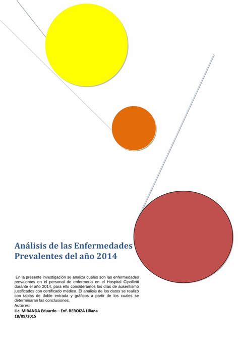 Pdf New Análisis De Las Enfermedades Prevalentes Del Año 2014 · 2015