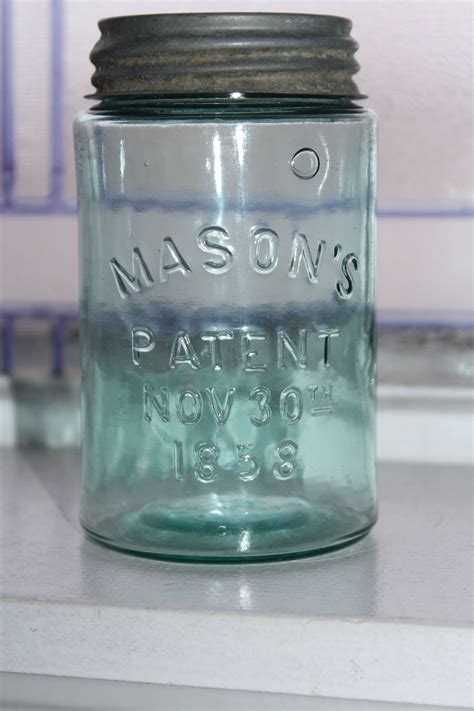 Antique 1800s Blue Mason Jar Pint Masons Patent Nov 30th 1858