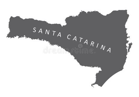 Santa Catarina Administrative And Political Map With Flag Stock Vector