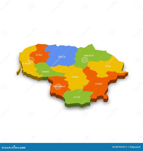 Lithuania Political Map Vector Illustration | CartoonDealer.com #60628034