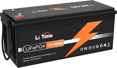 Litime Batterie Lithium 12v 200ah Rechargeable Lifepo4 Avec 100a Protection Bms Et 4000 15000