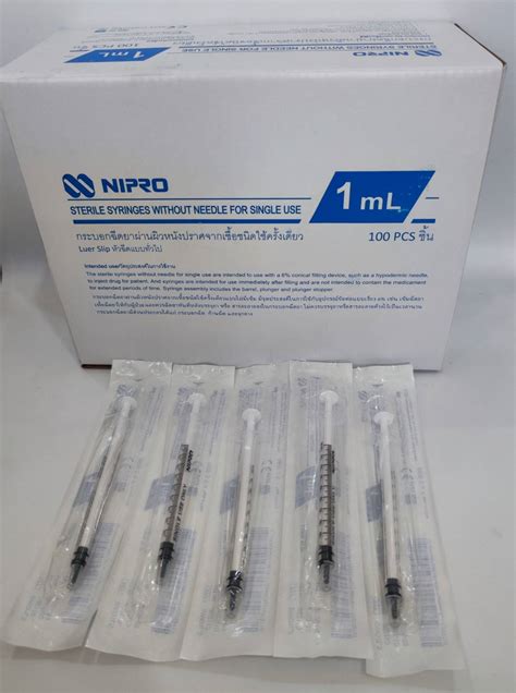 กระบอกฉีดยา 1 Ml Disposable Syringe Luer Slip Nipro 100ชิ้นกล่อง