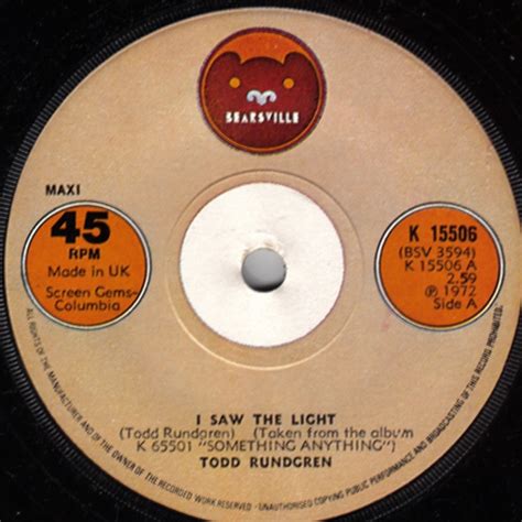 Todd Rundgren I Saw The Light 1972 Solid Centre Vinyl Discogs