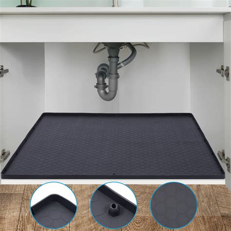 MEIKEYI Under Sink Mat - Kitchen Sink Mats Cabinet Liner Silicone Drip ...