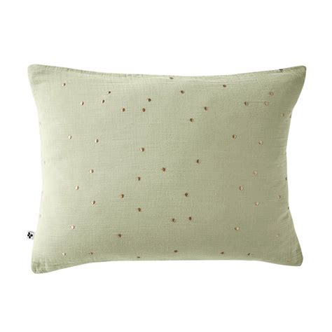 Taie D Oreiller Rectangulaire Gaze De Coton X Cm Ga A Chic Vert