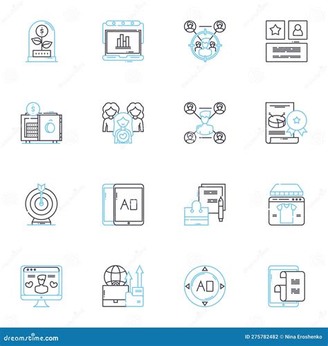 SEO Optimization Linear Icons Set Keywords Analytics Content