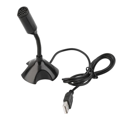 Black USB Stand Mini Microphone Mic For PC Desktop Laptop Notebook ...