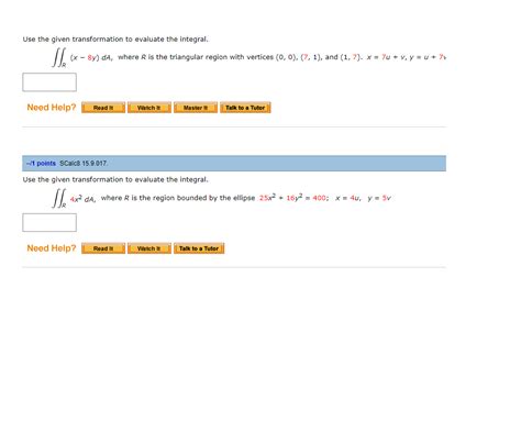 Solved Use The Given Transformation To Evaluate The Chegg