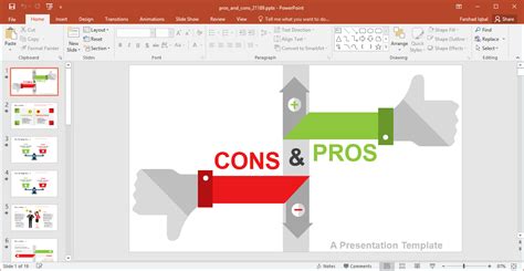 Animated Pros And Cons Powerpoint Template