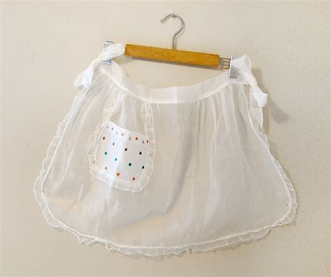 50s Apron Half Apron White Apron Sheer Apron Vintage Etsy