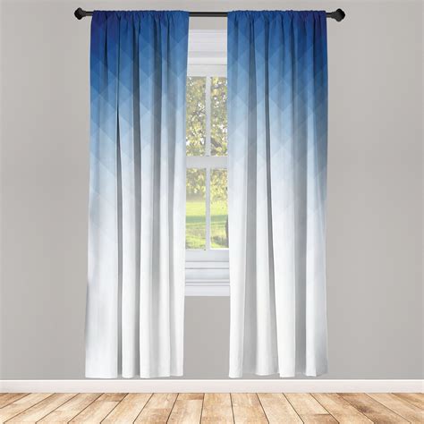 Ambesonne Geometric Curtains Ombre Geometric Print Art Pair Of 28x84