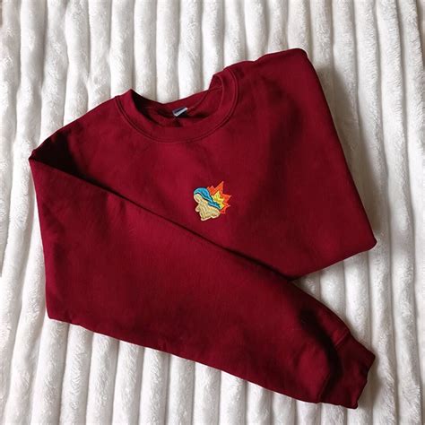 Cyndaquil Shirt Poke Sweatshirt Anime Embroidered Sweater Inspired Etsy