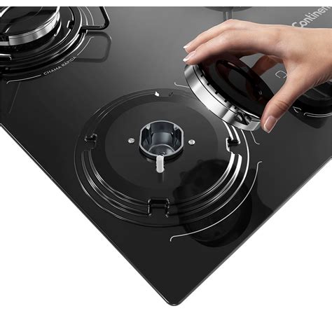 Cooktop 5 Bocas Continental A Gás De Vidro Temperado Preto Kc5gp Bivolt