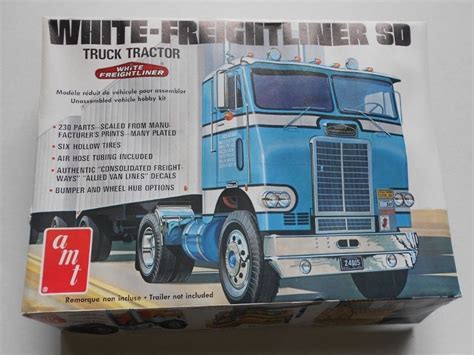 Amt White Freightliner Cab Over Box Art Model Truck Kits Plastic