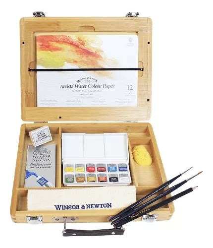 Aquarela Prof Em Pastilhas Caixa Madeira Winsor Newton º