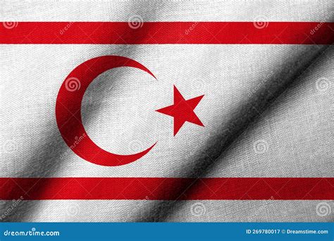 3d Flag Of The Turkish Republic Of Northern Cyprus Waving Stock