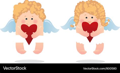 Two Angels And Heart Royalty Free Vector Image