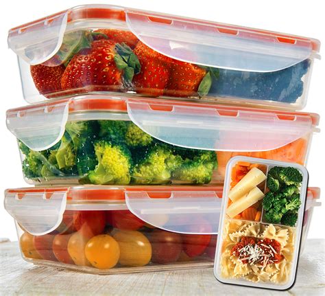 Buy Bento Lunch Box 3pcs set 24oz - Meal Prep Containers Microwavable - BPA Free Leak Proof ...