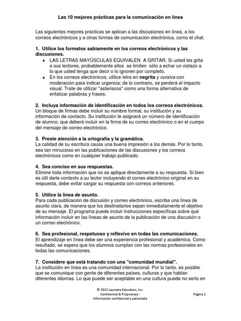 PDF Las 10 Mejores Practicas Para La Comunicacion En Linea DOKUMEN TIPS