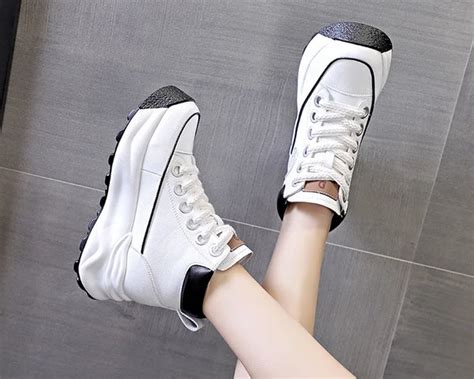 White Leather Platform Sneakers Women Cyber Techwear®