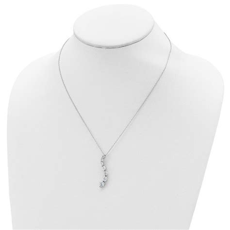 Sterling Silver Cubic Zirconia Graduating Necklace