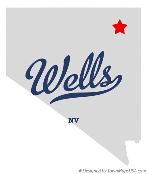 Map of Wells, NV, Nevada