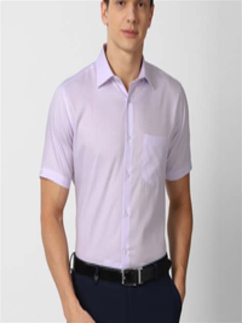 Buy Van Heusen Men Purple Textured Pure Cotton Formal Shirt Shirts For Men 17595602 Myntra