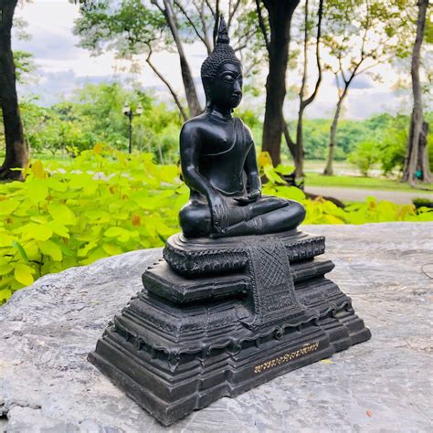 102 Thailand Temple Black Color Buddha Statue With Etsy