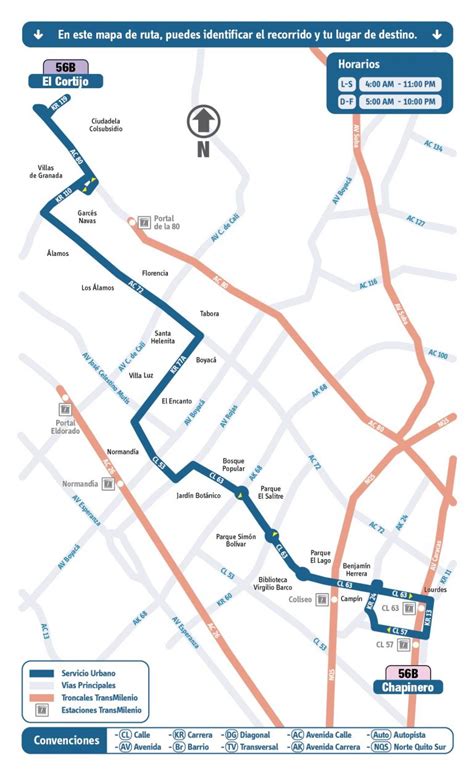 Ruta SITP Ruta 56B Cortijo Chapinero Urbana Mirutafacil