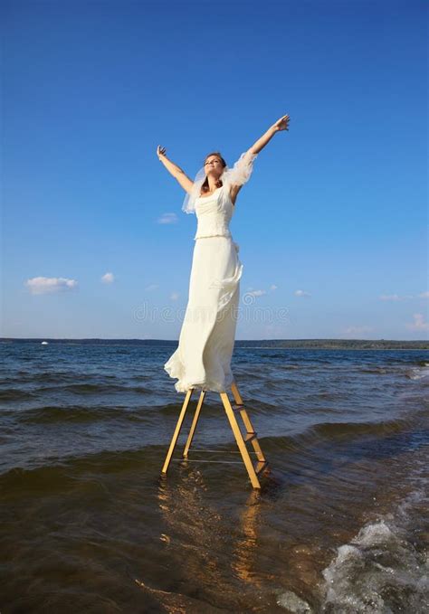 Bride On Sea Shore Stock Image Image Of Looking Marriage 19281295