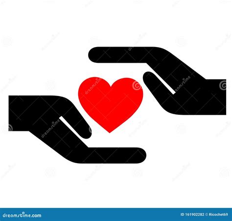 Caring Hands With A Red Heart Stock Illustration Illustration Of