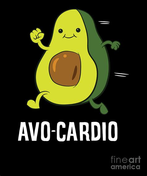 Funny Avo Cardio Avocado Fitness Exercise Avocado Avocardio Digital Art