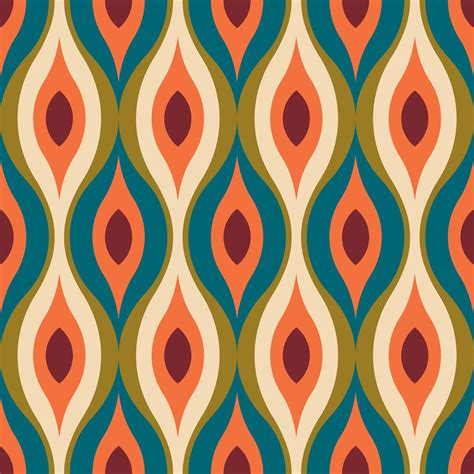 Aesthetic Mid Century Printable Seamless Pattern With Retro Design