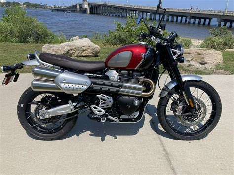 Triumph Scrambler Xc Gold Line Carnival Red Storm Grey For