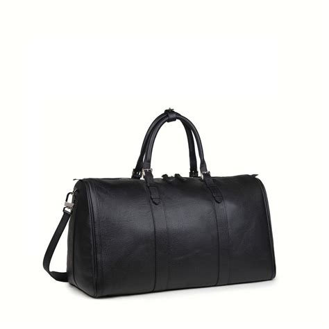 Luxury Duffel Bag Black Leather