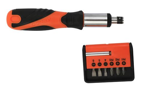 Kendo 8PC Ratchet Screwdriver Bits Set With Ergonomic Design Of The