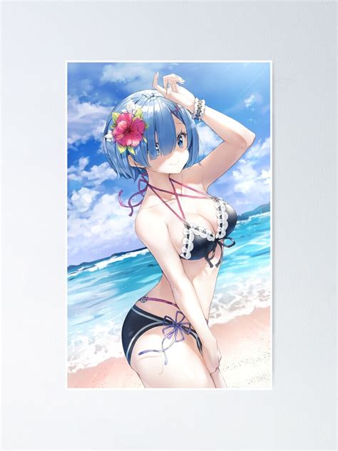 Cute Rem Bikini Waifu Kawaii Re Zero Hot Anime RZ Girl Poster By