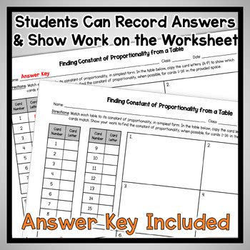 Find Constant Of Proportionality From A Table Card Match Halloween Math