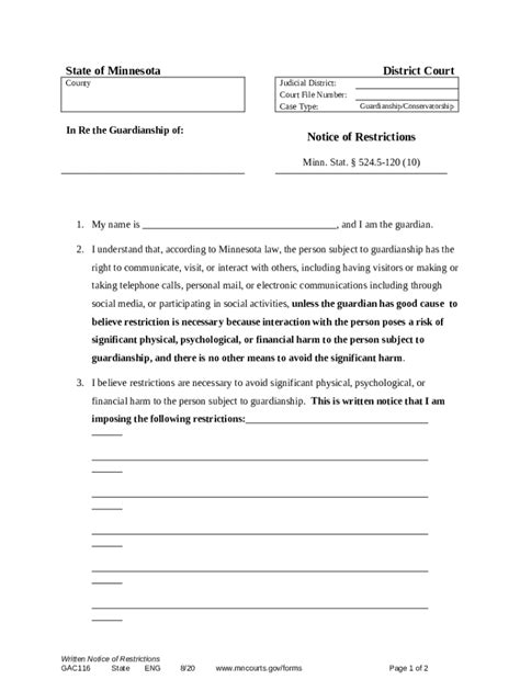 General And Adults Guardianship And Conservatorship Doc Template