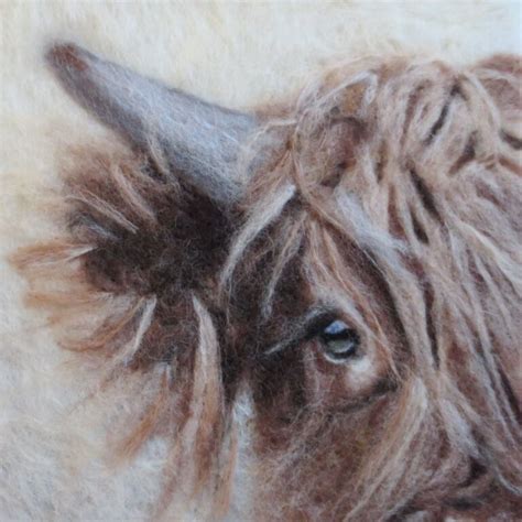 Needle Felted Highland Cow Framed Picture The British Craft House