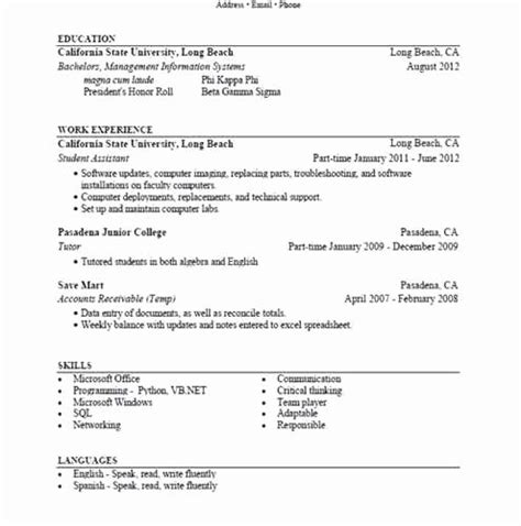 Advanced Excel Skills Resume