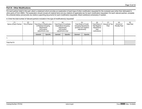 Irs Form 8980 Download Fillable Pdf Or Fill Online Partnership Request